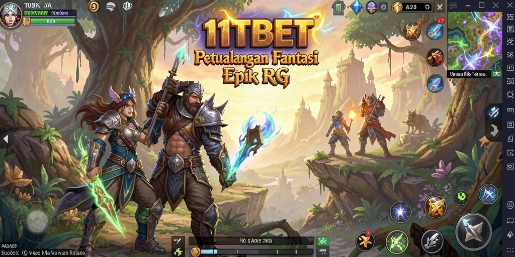 Screenshot menampilkan aksi pertarungan epik dalam gameplay RPG 11TBET.