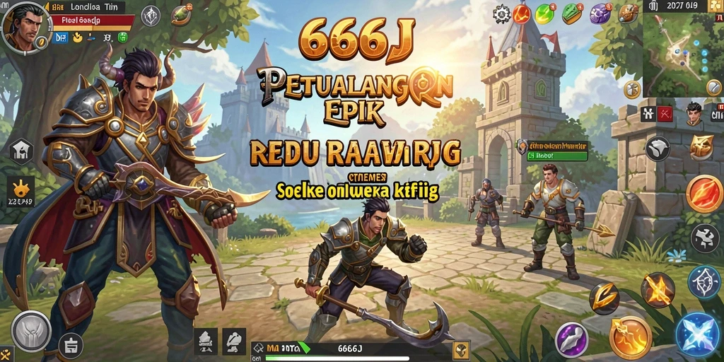 Tangkapan layar yang menunjukkan aksi mendebarkan dalam game RPG 666J.