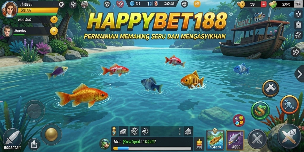 Tampilan gameplay menarik dan seru saat memancing ikan.
