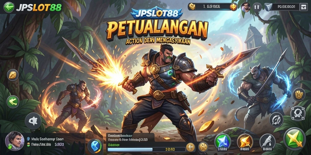Tampilan gameplay JPSLOT88 yang penuh aksi dan petualangan seru.