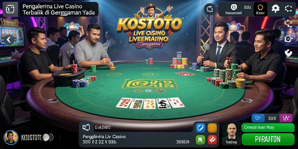 Tampilan gameplay Live Casino KOSTOTO yang memukau dan interaktif.