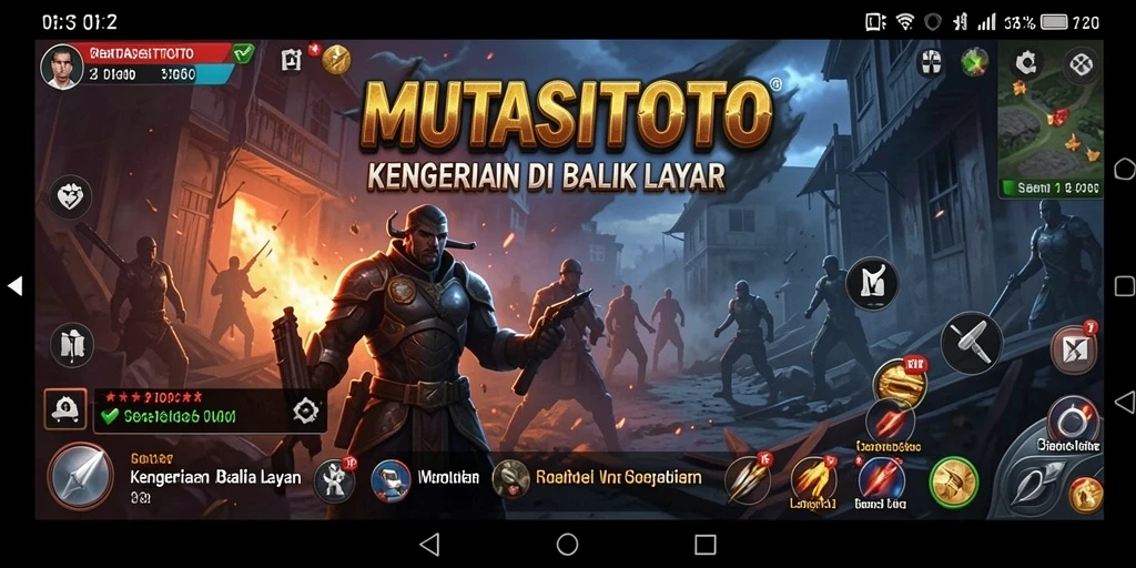 Tampilan gameplay seram dalam MUTASITOTO yang menegangkan.