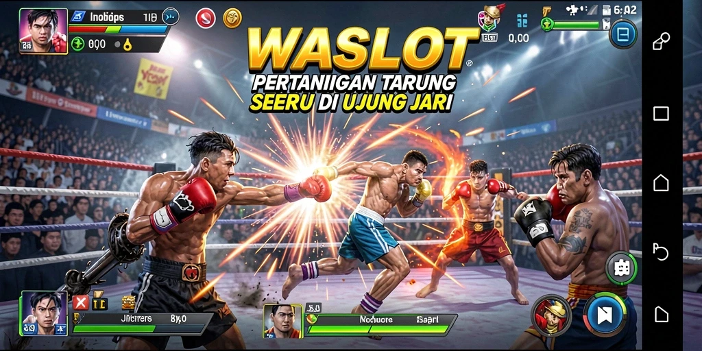 Tangkapan layar menampilkan aksi pertarungan seru dalam WASLOT.
